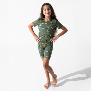 Bamboo Short Sleeve Pajama Set with Shorts - Jurassic Park Core Bellabu Bear Size: 4T