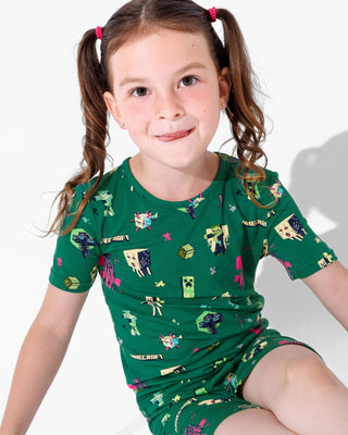 Bamboo Short Sleeve Pajama Set with Shorts - Minecraft Mobs