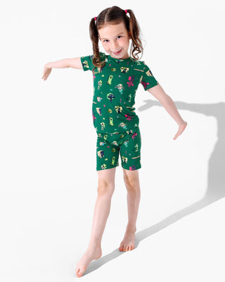 Bamboo Short Sleeve Pajama Set with Shorts - Minecraft Mobs Bellabu Bear Size: 18-24 Months