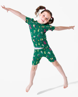 Bamboo Short Sleeve Pajama Set with Shorts - Minecraft Mobs Bellabu Bear Size: 18-24 Months