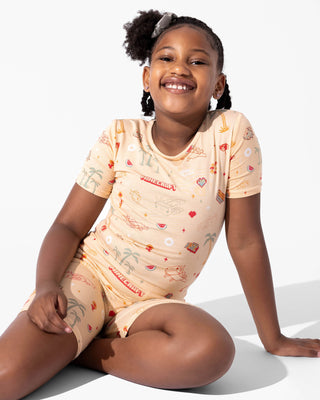 Bamboo Short Sleeve Pajama Set with Shorts - Minecraft Summer Vibes