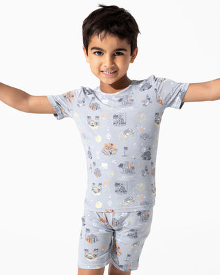 Bamboo Short Sleeve Pajama Set with Shorts - Minecraft Time to Mine Bellabu Bear Size: 18-24 Months