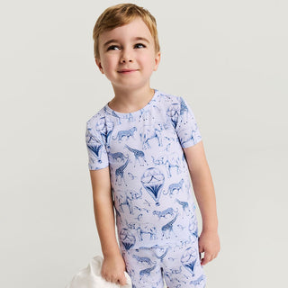 Bamboo Short Sleeve Pajama Set with Shorts - Noah (Animals)