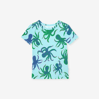 Bamboo Short Sleeve Pajama Set with Shorts - Oscar (Octopus) Posh Peanut Size: 3T-4T