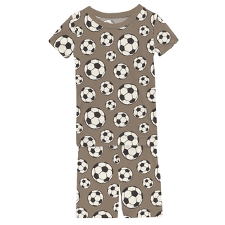 Bamboo Short Sleeve Pajama Set with Shorts - Portabella Soccer KicKee Pants Size: 4T