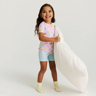 Bamboo Short Sleeve Pajama Set with Shorts - Shelly Pink (Seashells) Posh Peanut Size: 3T-4T