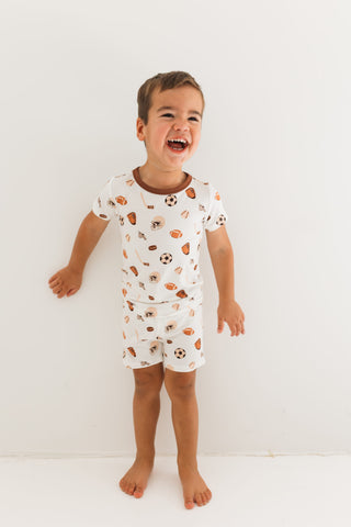 Bamboo Short Sleeve Pajama Set with Shorts - Sports In My Jammers