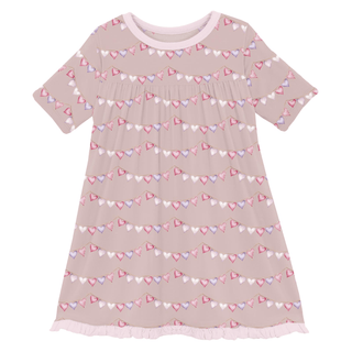 Bamboo Short Sleeve Swing Dress - Baby Rose Heart Bunting Baby & Kids Dresses KicKee Pants Size: 2T