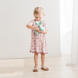 Bamboo Short Sleeve Swing Dress - Shrinking Violet Balloon Dogs KicKee Pants Size: 4T