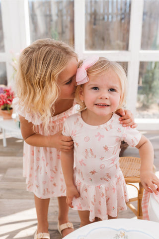 Bamboo Short Sleeve Twirl Bodysuit Dress - Rosie Rabbit In My Jammers Size: 0-3 Months