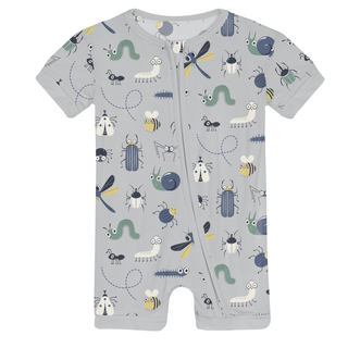 Bamboo Shorty Sleeper with Zipper - Dove Bugs KicKee Pants Size: 0-3 Months