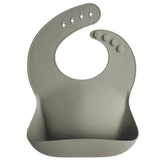 Silicone Baby BibSilicone BibMushieColor: Silver Sage