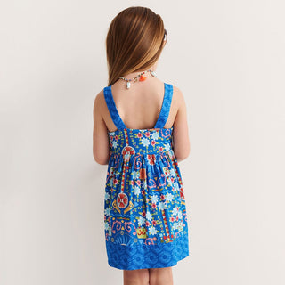 Bamboo Sleeveless Square Neck Twirl Dress - Carretto (Floral)