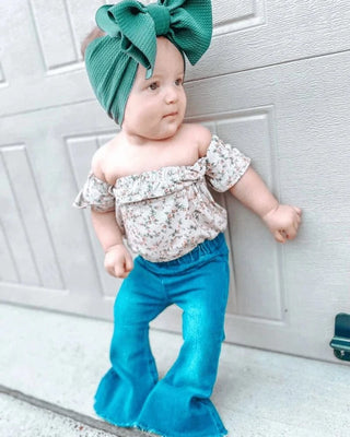Sophie Denim Bell Bottoms - Dark WashBottomsBailey's BlossomsSize: 0-3months