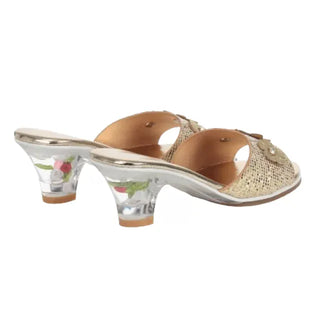 Slipper High-Heel Ellina (Gold) Costume Accessory for Kids - Carnival & Festive Use(3 Sizes) Slippers, Shoes and Slippers with Heel Speedy Monkey LLC Size: Size 8-9