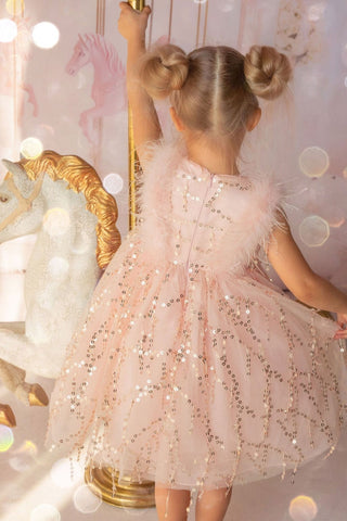 Sparkly Feather Fairy Tulle Dress Dresses Faeella Size: 2