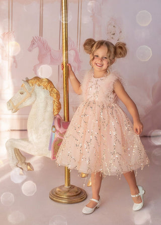 Sparkly Feather Fairy Tulle Dress Dresses Faeella Size: 2