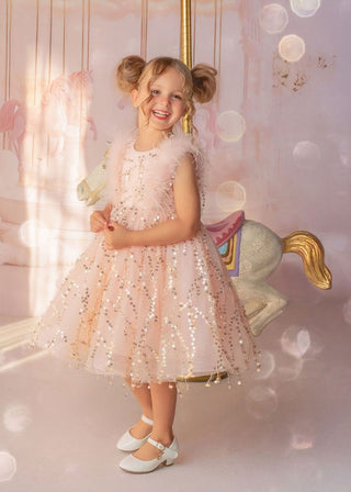 Sparkly Feather Fairy Tulle Dress Dresses Faeella Size: 2
