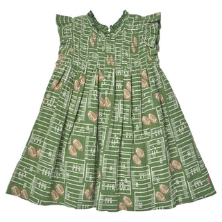 Cotton Ruffle Sleeve Stevie Dress - Football Field