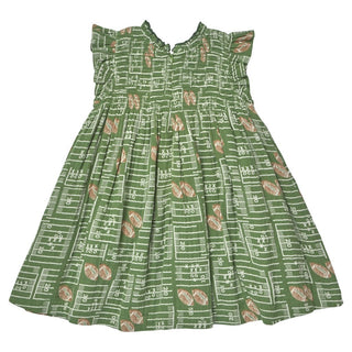 Cotton Ruffle Sleeve Stevie Dress - Football Field