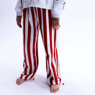 Straight Leg Pants - Red & White Stripes