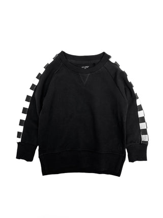 Stripe Checkered Pullover - Black