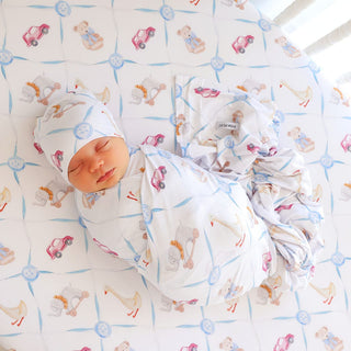 Bamboo Swaddle and Beanie Set - Oxford (Toys)