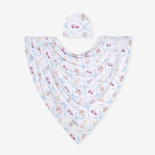 Bamboo Swaddle and Beanie Set - Oxford (Toys)