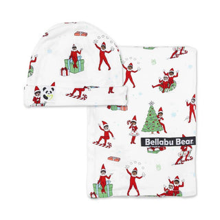Bamboo Swaddle and Beanie Set - The Elf On the Shelf Bellabu Bear Size: One Size