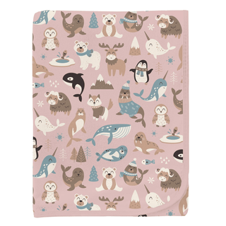 Bamboo Swaddling Blanket - Baby Rose Arctic Animals KicKee Pants Size: One Size