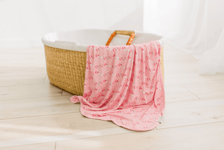 Bamboo Swaddling Blanket - Baby Rose Heart Bunting Swaddling Blankets KicKee Pants Size: One Size