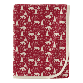 Bamboo Swaddling Blanket - Crimson Polar Bear