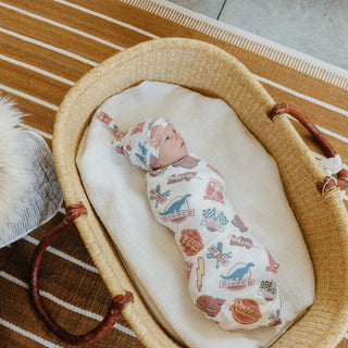 Knit Swaddling Blanket - Disney Pixar Bumper Stickers Copper Pearl Size: One Size