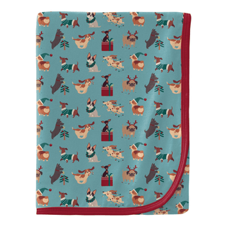 Bamboo Swaddling Blanket - Glacier Christmas Dogs