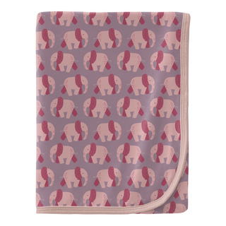 Bamboo Swaddling Blanket - Lavender Pink Elephants