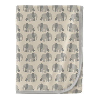Bamboo Swaddling Blanket - Natural Elephants