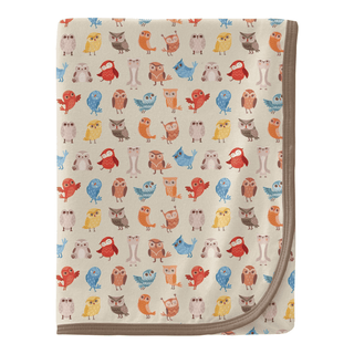 Bamboo Swaddling Blanket - Natural Owls