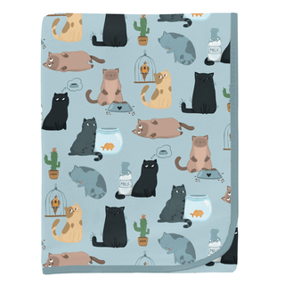 Bamboo Swaddling Blanket - Spring Sky House Cats KicKee Pants Size: One Size