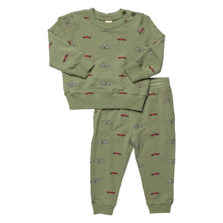 Cotton Sweatshirt and Jax Jogger Set - Racecars