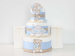 Teddy Bear Diaper Cake Collection - Blue