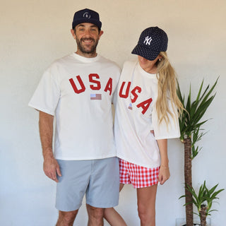 Adult Cotton Tee - USA Adult Tee forever french baby Size: Small