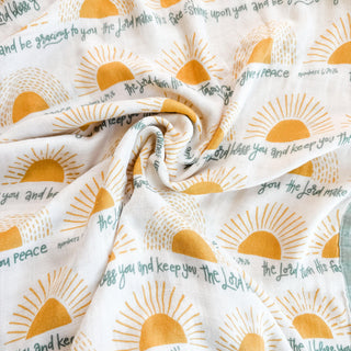 The Blessing Luxury Double Sided Muslin Blanket The Little Rose Shop