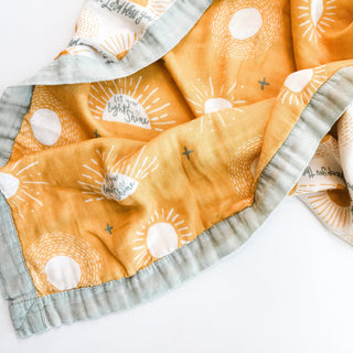 The Blessing Luxury Double Sided Muslin Blanket The Little Rose Shop