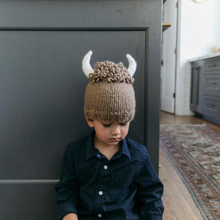 Billy Buffalo Hand Knit Hat - Brown & White Baby & Toddler Hats