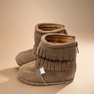The Cozy Boot Baby & Toddler Boots Boot Little Love Bug Co. Color: Taupe Size: 2 (Weatherproof Soft Sole)