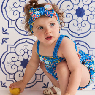 Bamboo Tie Back Bubble Romper - Carretto (Floral)