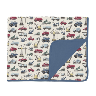 Bamboo Toddler Blanket - Natural Construction Trucks KicKee Pants Size: One Size