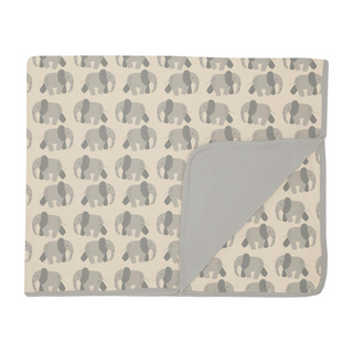 Bamboo Toddler Blanket - Natural Elephants