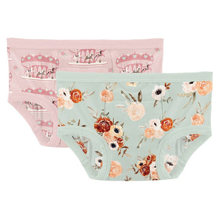 Bamboo Training Pants (Set of 2) - Baby Rose Fair Carousel & Aloe Fall FloralKicKee PantsSize: 2T-3T