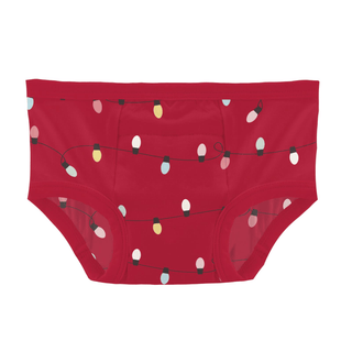 Bamboo Training Pants - Crimson Holiday Lights KicKee Pants Size: 2T-3T